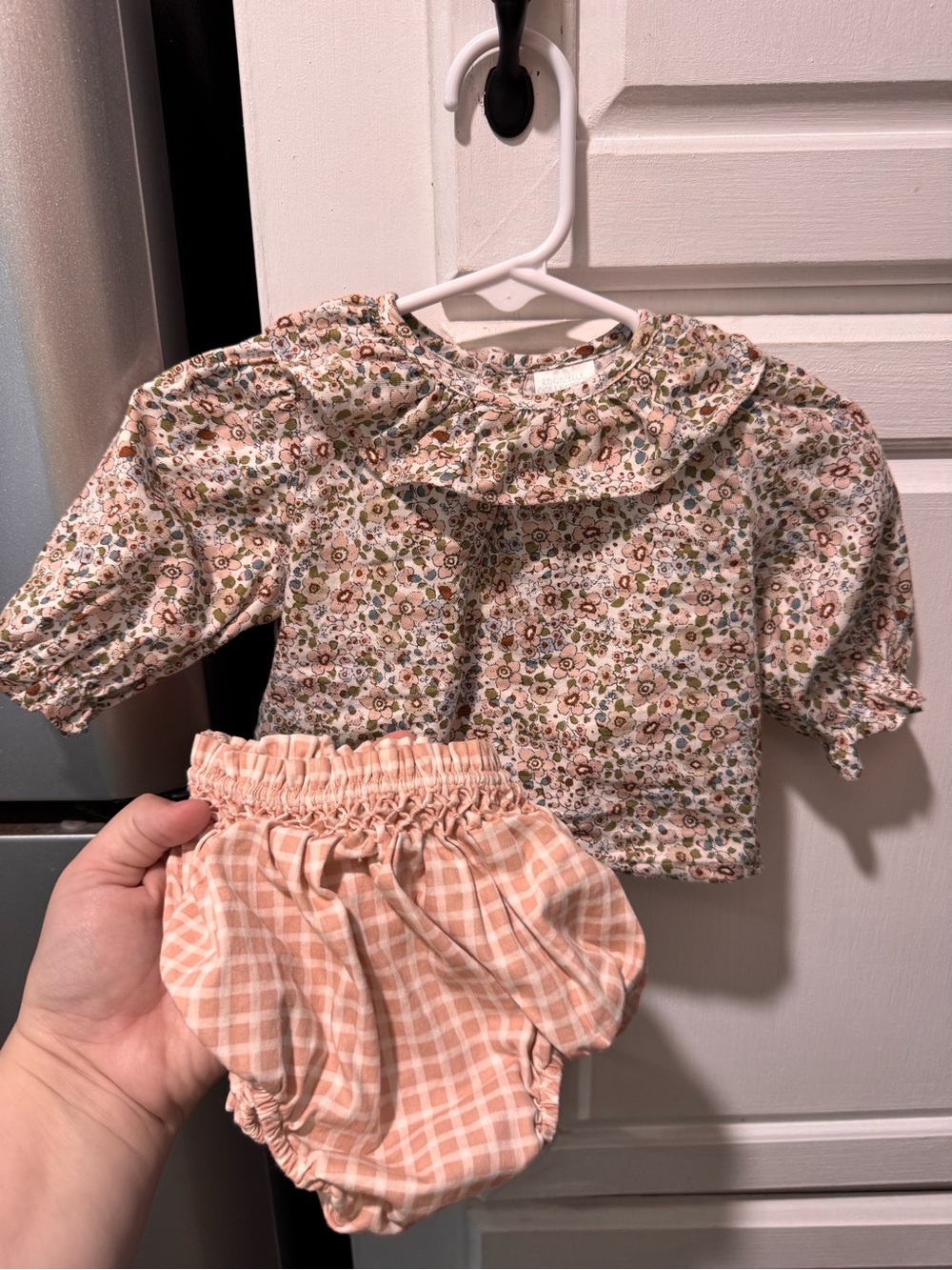 Edgehill Collection Floral Top & Plaid Bloomers